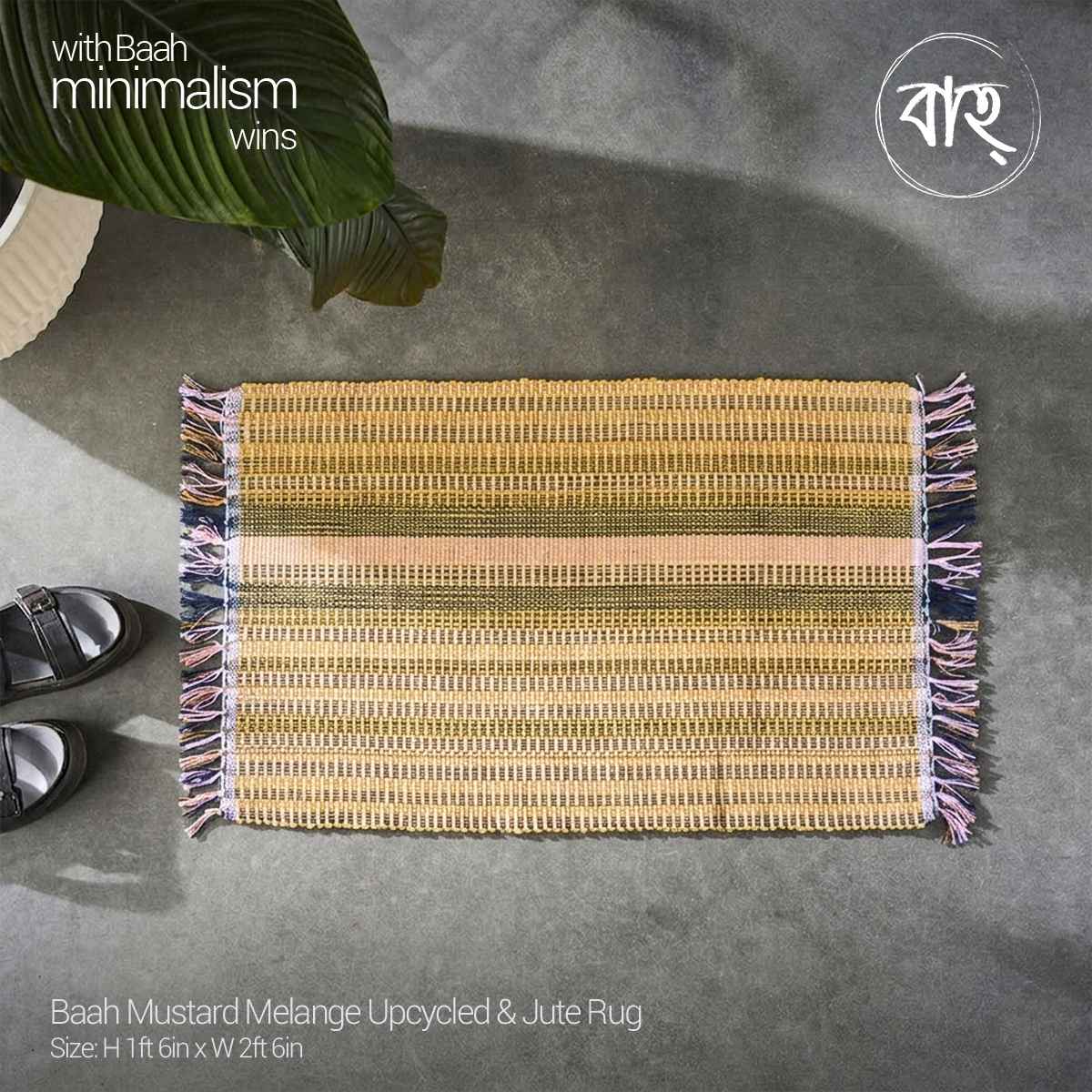 Baah Mustard Melange Upcycled & Jute Rug