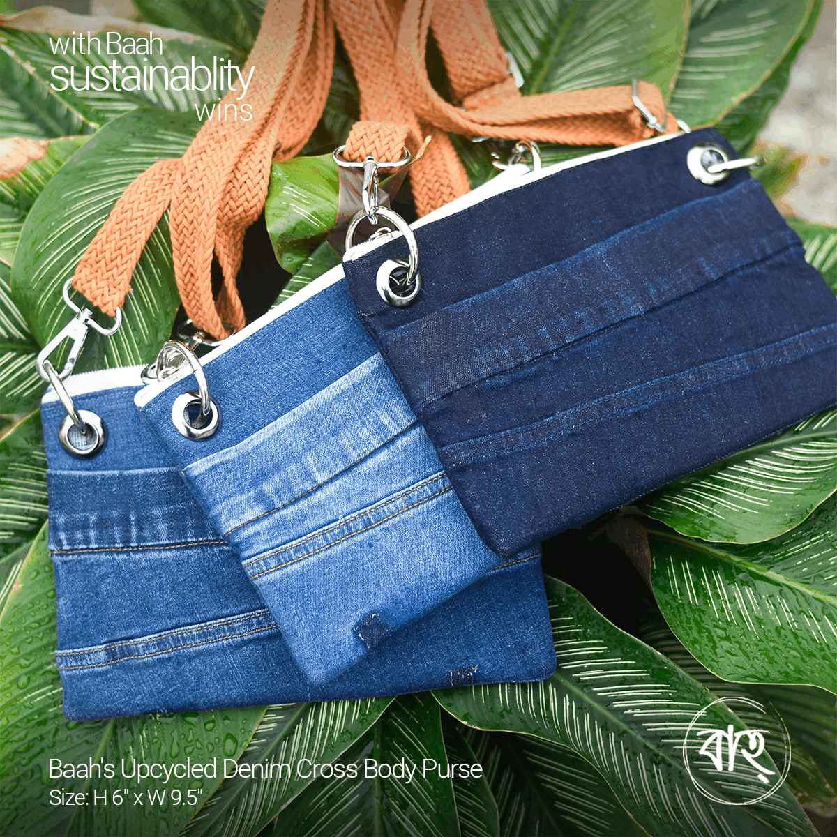 Baah's Upcycled Denim Cross Body Purse