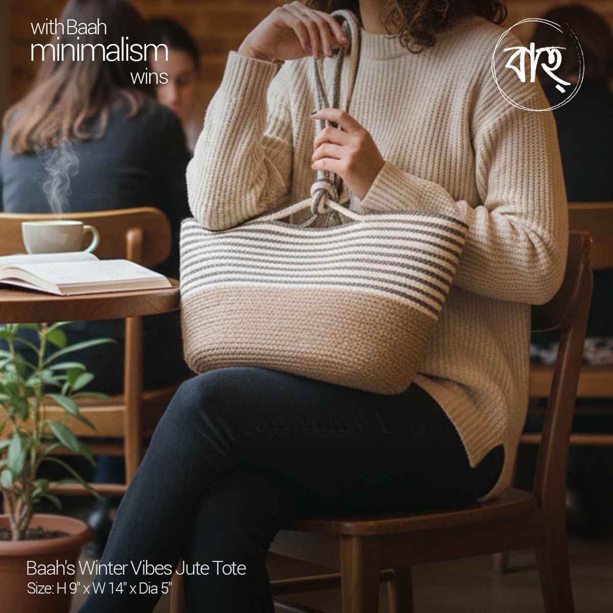 Baah's Winter Vibes Jute Tote